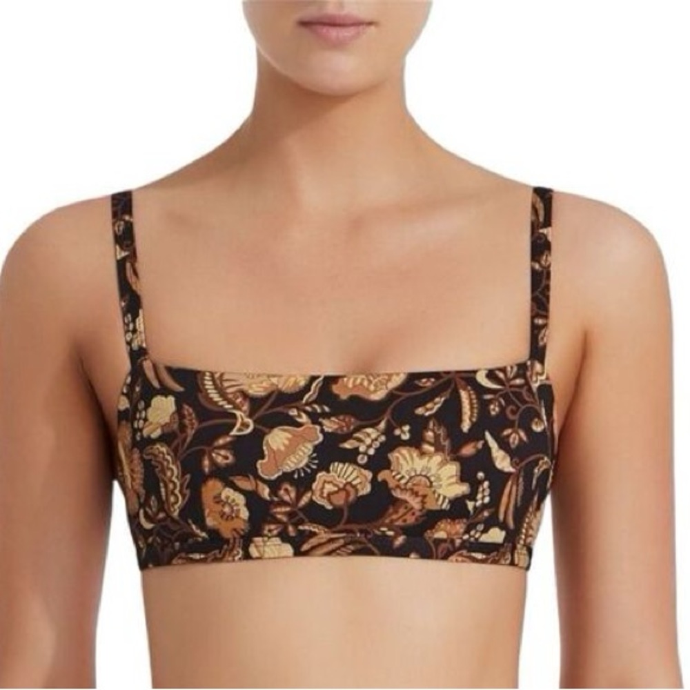 Matteau The 90s Crop Top in Ginger Hibiscus print NWOT